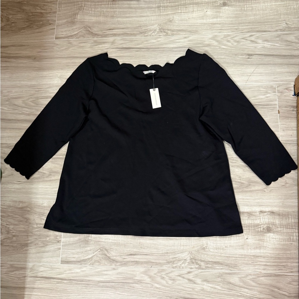 Anthropologie eri + ali women's blouse, black, size L, long sleeve - Picture 1 of 5